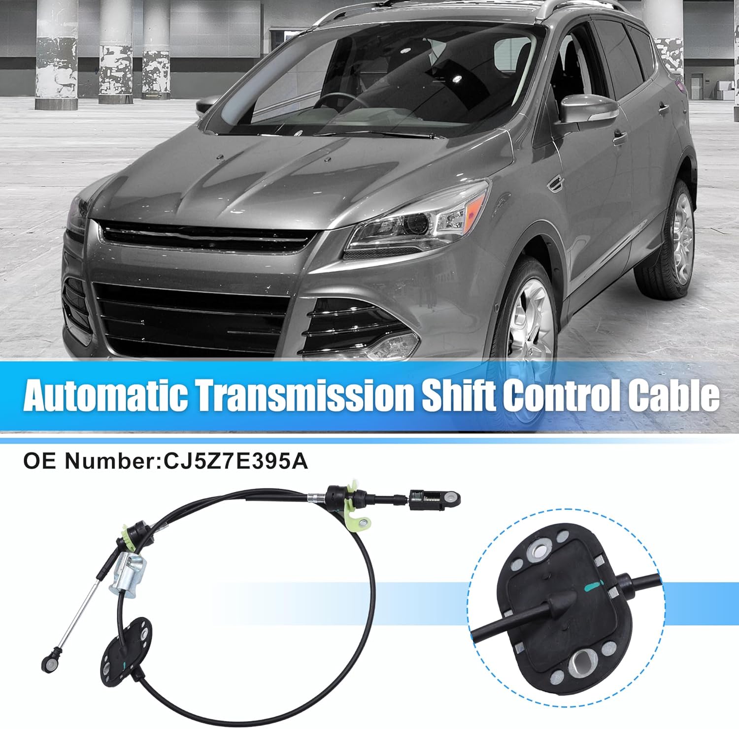 uxcell No.CJ5Z7E395A Automatic Transmission Gear Shifter Cable for Ford Escape 1.6L 2.0L 2.5L L4 2013-2016 Auto Trans Control Range Selector Lever Cable 6F35 Trans