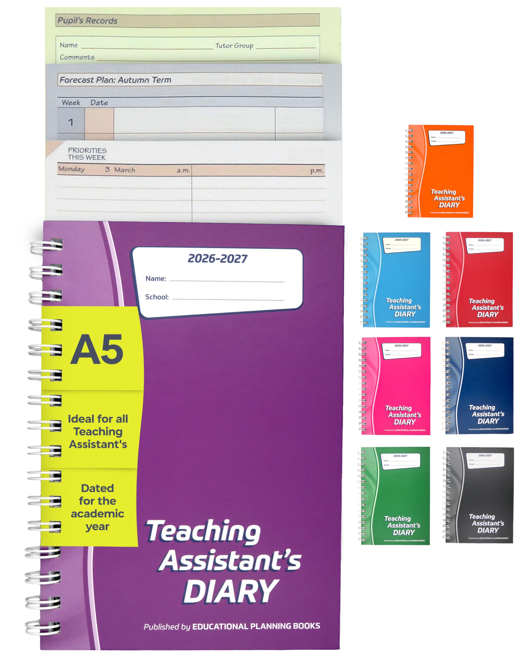 Educational Planning Books – The Teaching Assistants Diary 2026-2027 – A5 – Dated, Week-to-View Teachers Planner & Organiser – Hardback (TAP-P)