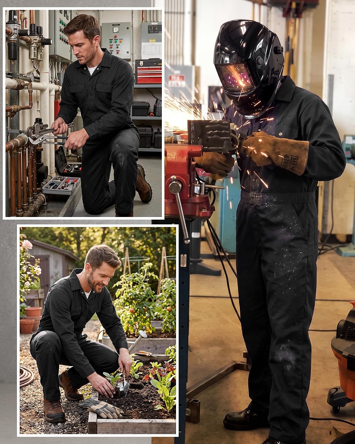 Men's Long Sleeve Coveralls Work Jumpsuit
