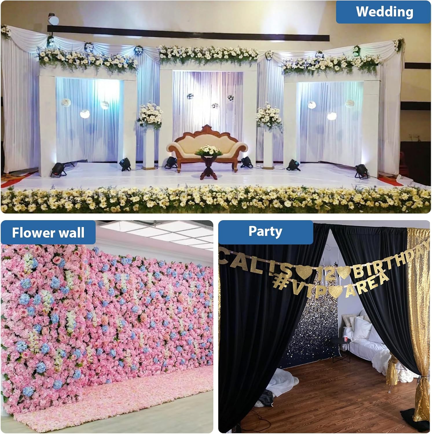 30x10Ft Pipe and Drape Stand, Heavy Duty Photography Backdrop Stand, 10Ft Tall x 30Ft Wide Adjustable Pipe and Drape, Aluminium Backdrop Stand with Carry Bag for Event,Birthday Party and Wedding Decor