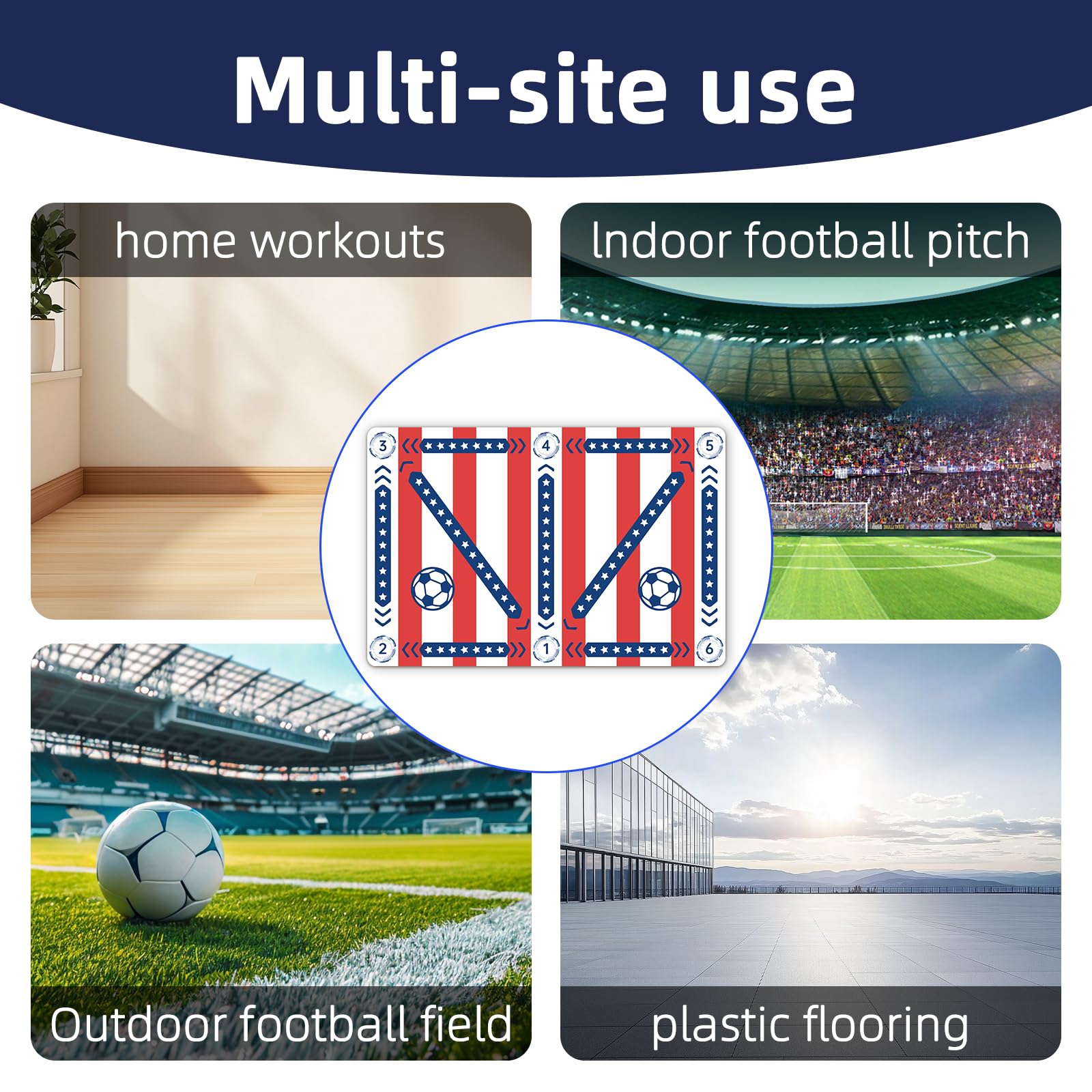 Soccer Training Mat with Video, Soccer Training Equipment Includes Premium Anti-Slip Soccer Socks Improve Coordination and Agility,Football Footwork Training Mat,Attached Action Tutorial Included