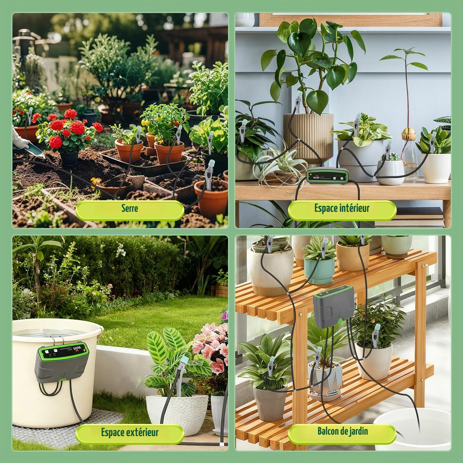 Système D'Irrigation Automatique Wifi Intérieur Avec Double Pompe Contrôle Par App Arrosage Automatique Pour 20 Plantes En Pot Balcon