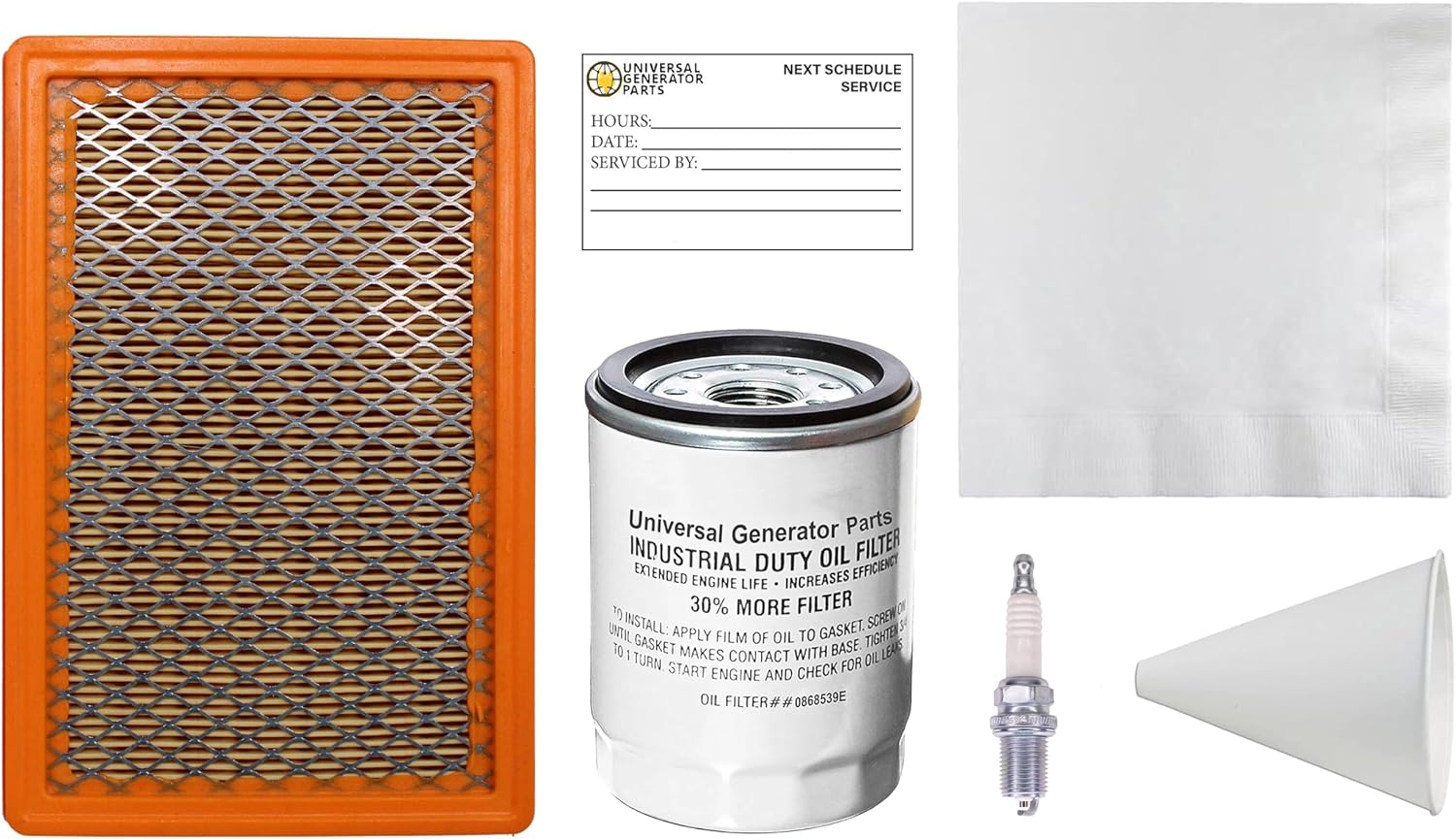 Universal Replacement Part for 6482 Scheduled UPG Kit for 8-10kW 410cc Home Standby Generators - Complete Service Kit for Engine, Oil, Air Filter, Spark Plug, and Fuel System