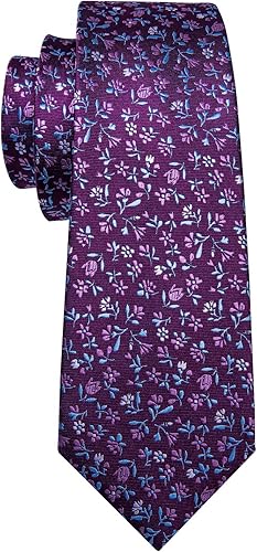 Miniatura 5 de Barry.Wang Conjunto de corbata de lunares para hombre, gemelos de pañuelo a cuadros, corbatas de moda, corbatas de boda y negocios