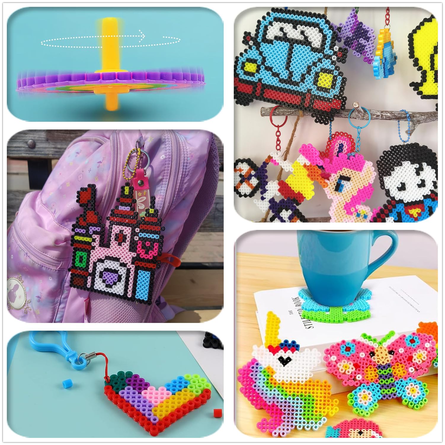 vytung Cuentas Para Planchar, 13000 Pcs 5 mm de Abalorios Cuentas,220 modelos, Plásticos Beads Kit Completo con Papel de Planchado, Plantilla DIY Manualidad para Fiesta ​Cumpleaños Niños