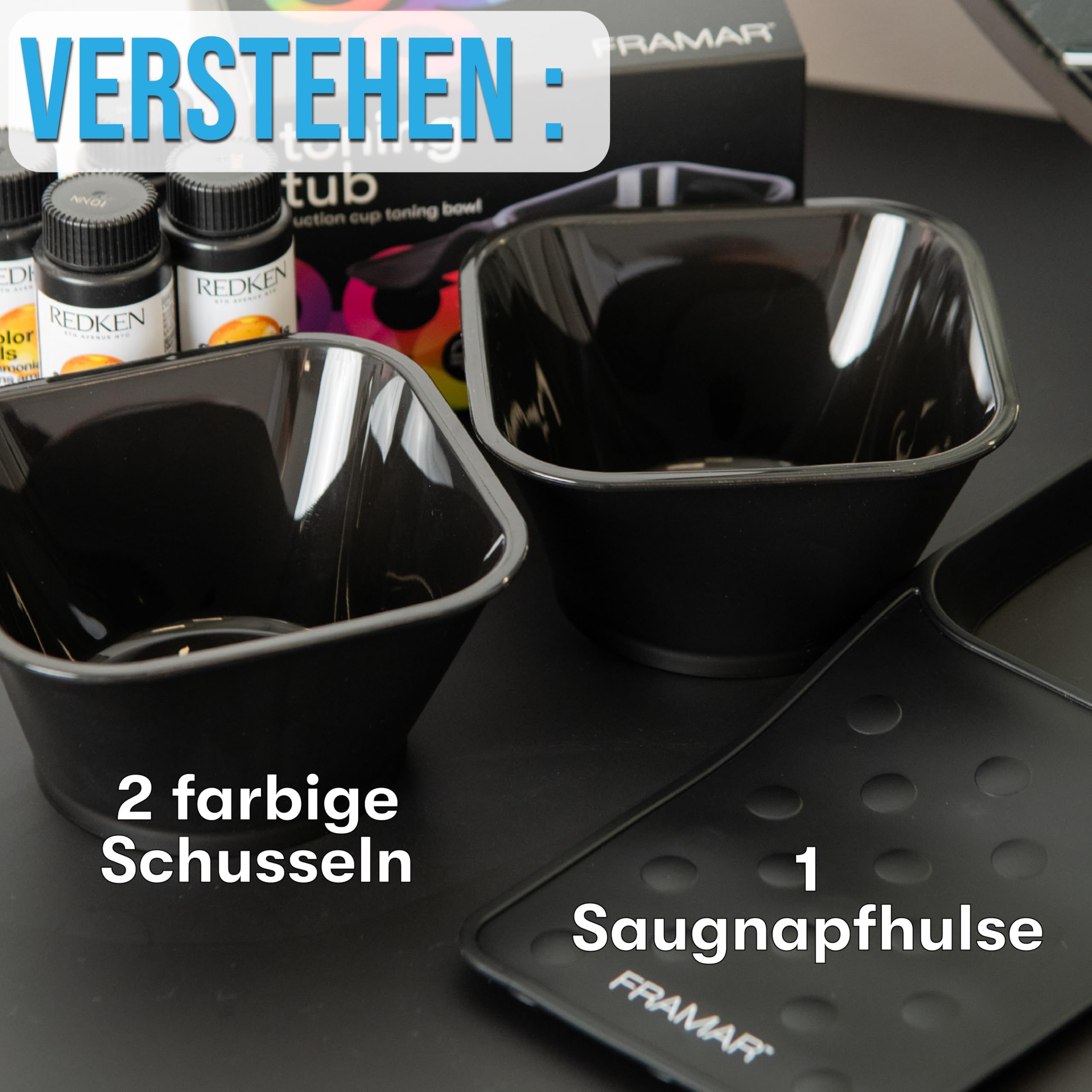FRAMAR Toning Tub Haarfärbeschale – Haarfärbeschalen für Friseure, Haarfärbeschale, für Waschschale für Friseure, Haarfarbenmischschale für Haarfärbemittel, Haarschale, Haarfärbeschalen – 2 Stück