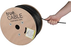 trueCABLE Cat6 Direct Burial 1000ft Hookup Black