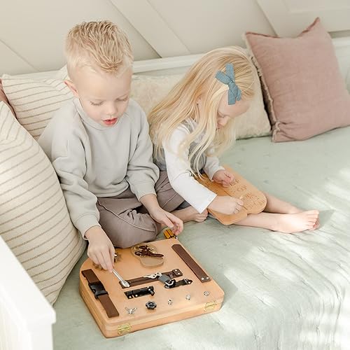 Miniatura 7 de Juguetes Montessori 4 en 1 para niños de 3 años de edad, juguetes Montessori para niños de 5 años, tablero Montessori ocupado Montessori, juego de