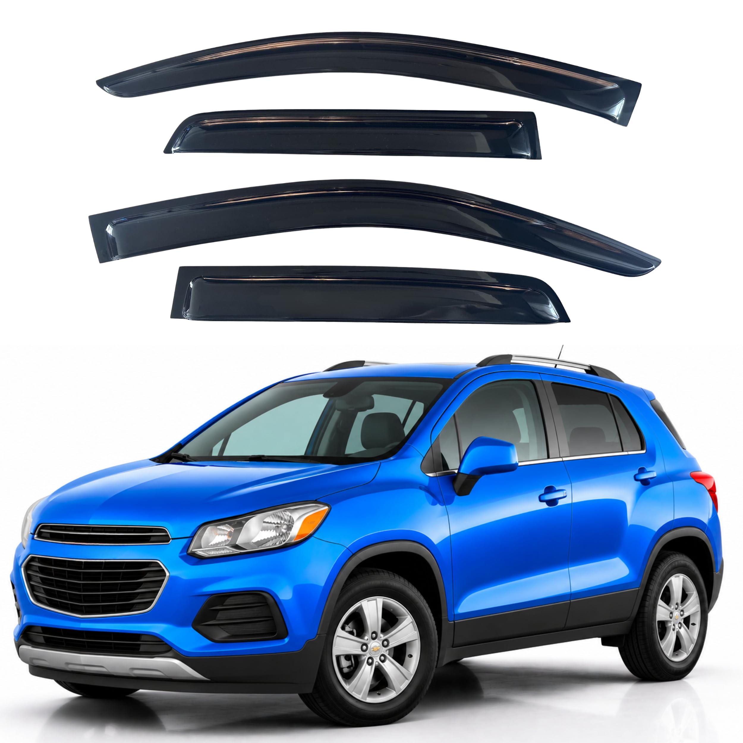 IG Window Visors Fit for 2014-2022 Chevrolet/Chevy Trax, Out-Channel Rain Guards Vent Wind Deflectors 4PC, Car Accessories for 2013-2022 Buick Encore (Does Not Fit Encore GX)