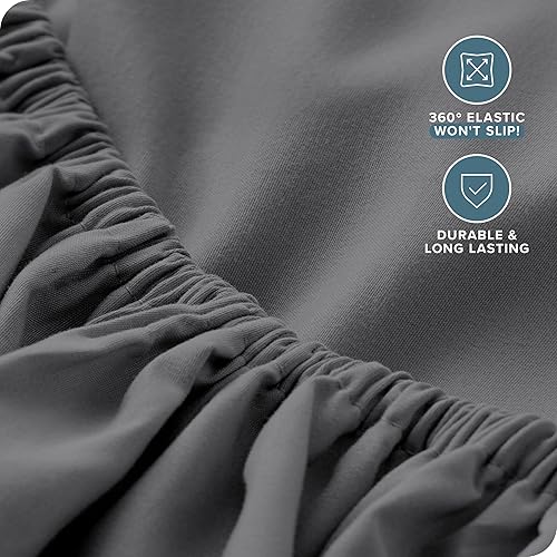 Miniatura 7 de Bare Home - Juego de sábanas y fundas de almohadas de microfibra ultrasuave de 1,800 hilos y doble bolsillo, doble cepillado, bolsillo profundo,