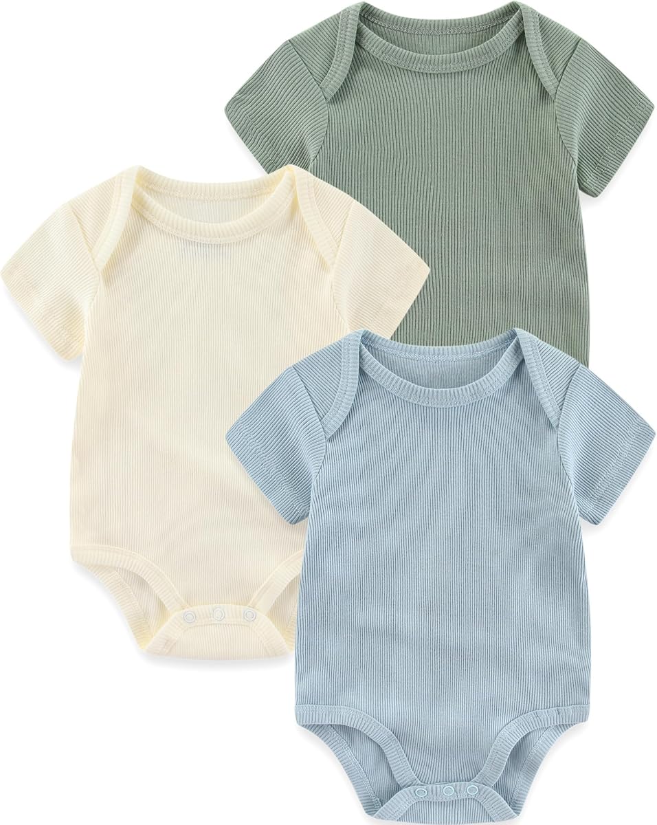 Newborn Baby Boy Girl Bodysuits Short Sleeve Summer Infant Clothes 0-12 Month