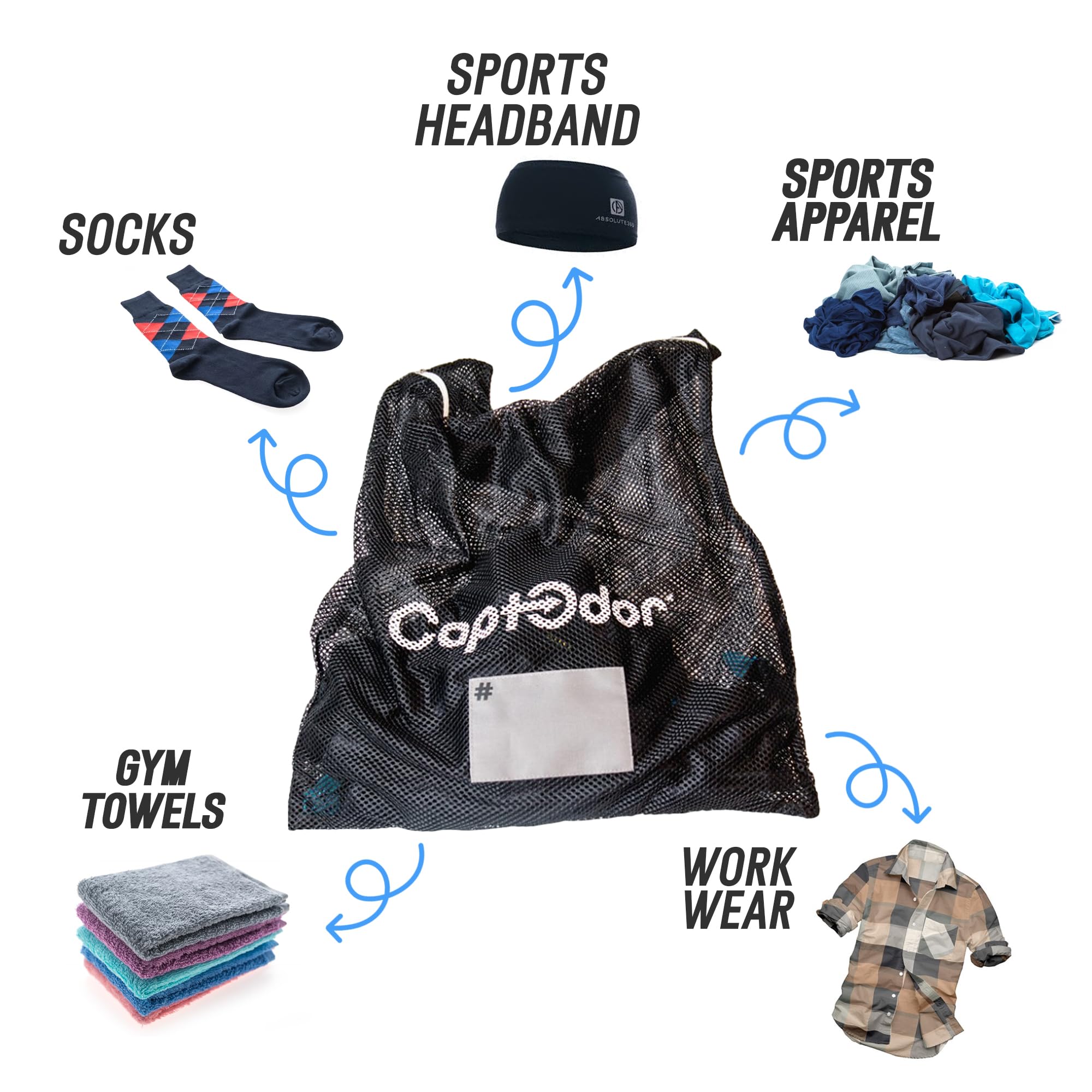 Captodor Bolsa de lavandería de alta calidad: bolsa de lavado de nailon duradera y protectora para ropa deportiva activa y equipos