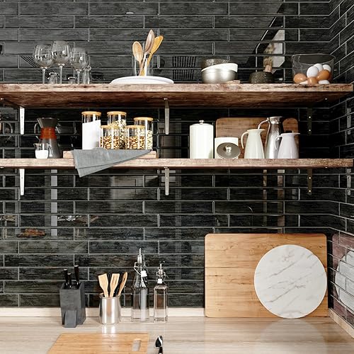 Miniatura 4 de CRE8TIVE 4 hojas de calcomanías autoadhesivas 3D de 12 x 12 pulgadas para despegar y pegar contra salpicaduras para cocina, dormitorio, chimenea