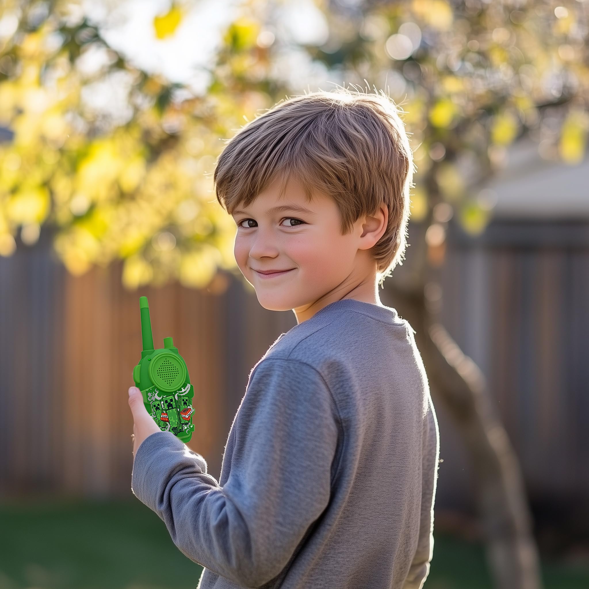 OTL Technologies Minecraft, set walkie talkie verde, portata 150 metri, funzione push-to-talk