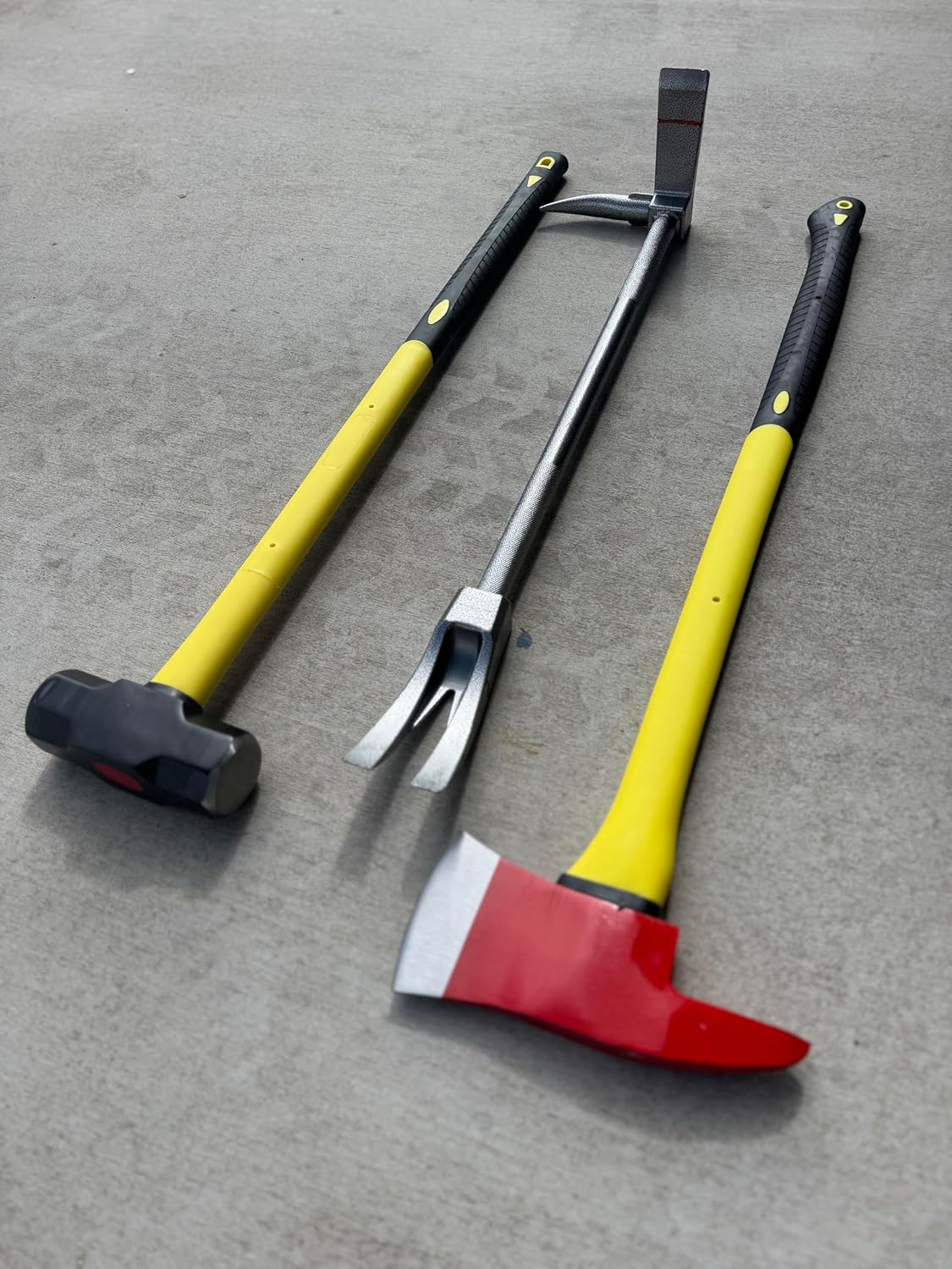Redemption Tactical Fireman 3 Piece Breacher Starter Set with Fire Axe 8 Pound Sledge Breacher Up Halligan Pry Bar Hooligan Tool (30 Inch, Breacher Starter Pack)