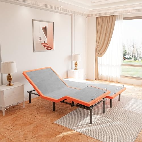 Miniatura 30 de ESHINE Base de cama ajustable Split King + colchón híbrido de espuma viscoelástica de gel de lujo de 12 pulgadas (mediano), instalación en 5
