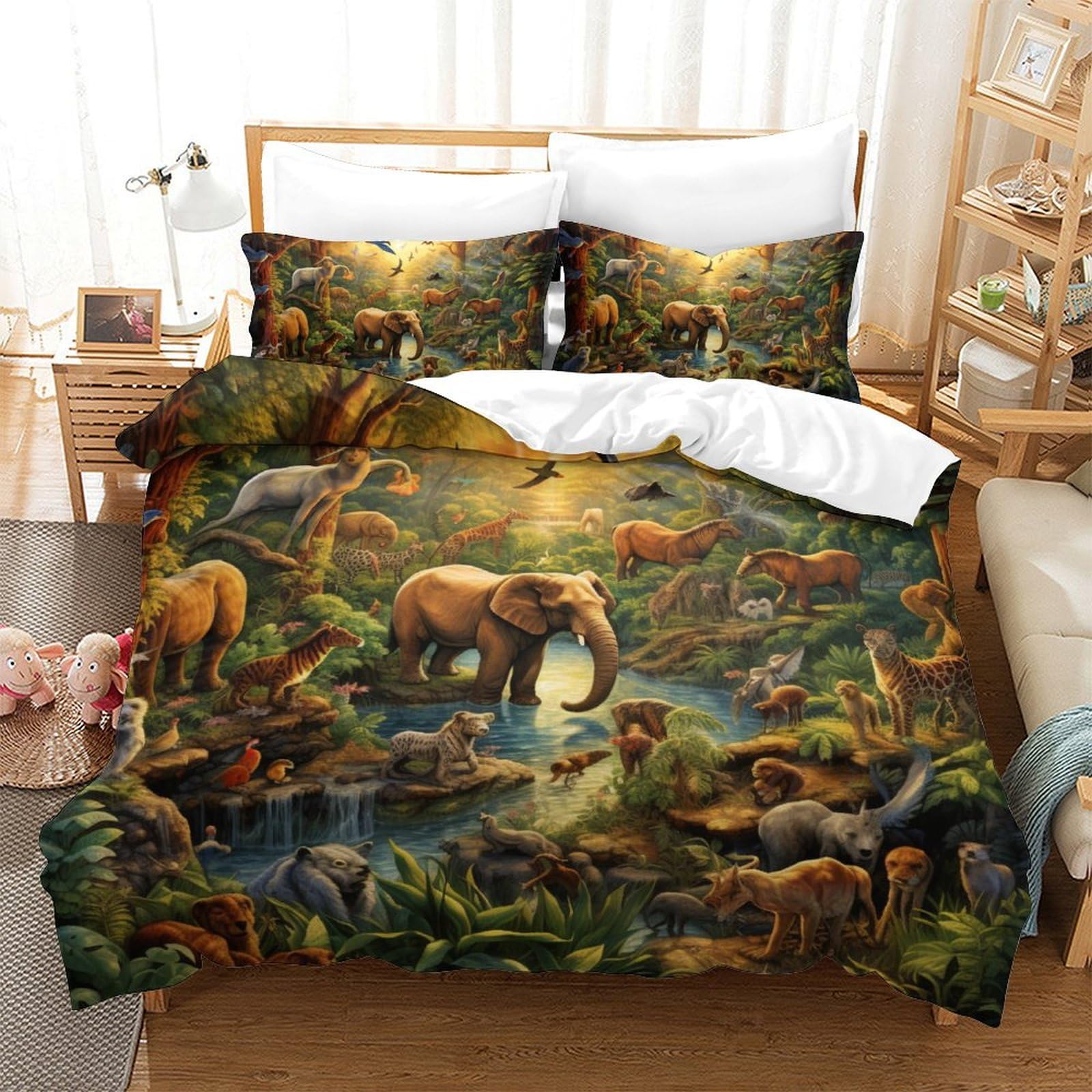 Parure de lit animaux de la jungle pour relooker une chambre d'ado ou d'adulte