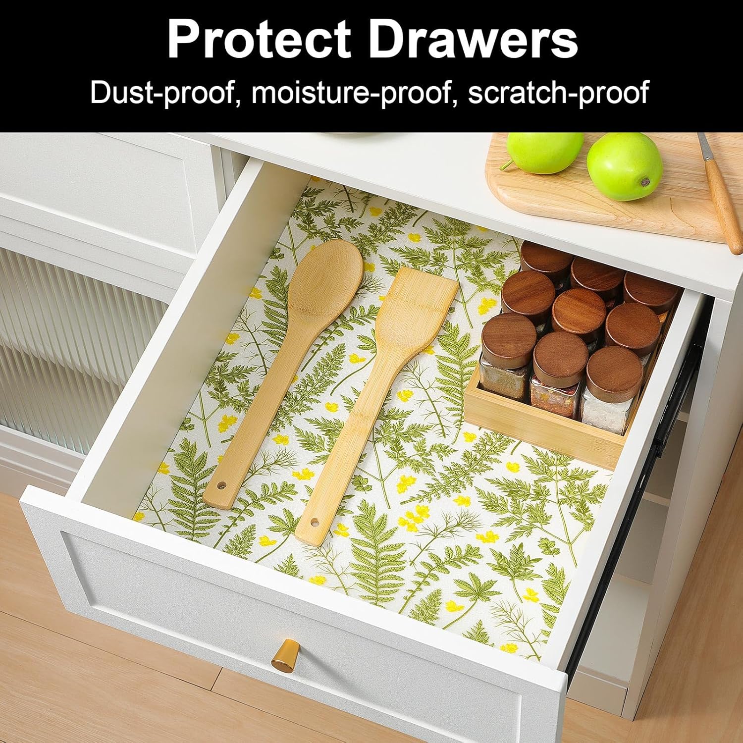 cooyes shelf liners for kitchen cabinets refrigerator liners waterproof & oil-proof kitchen cupboard liner drawer mats eva material non adhesive fridge liner for shelves?23.6" w x 236" l? fern green 23.6"w x 236"l