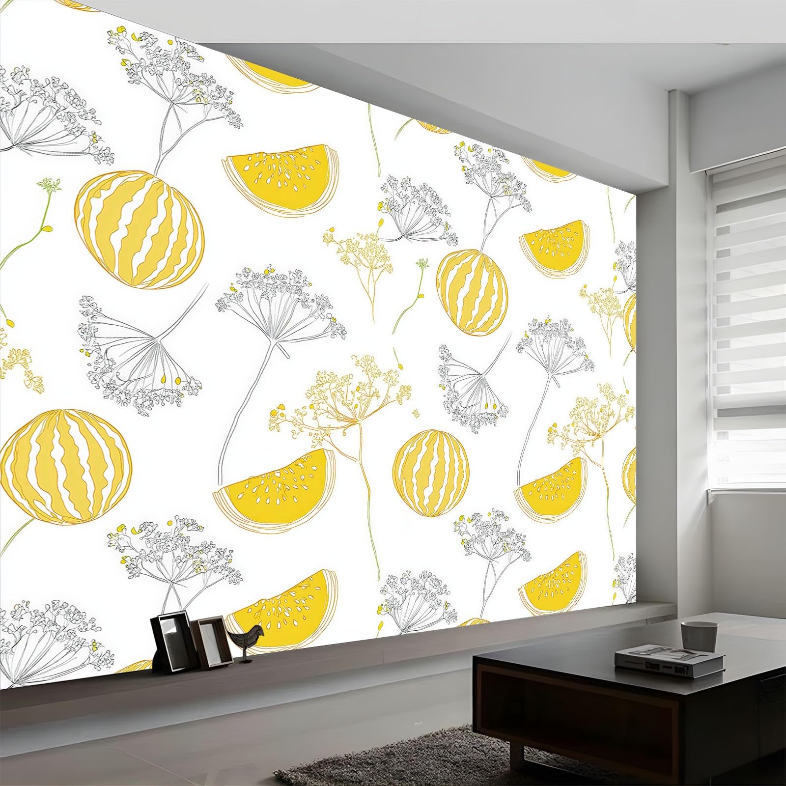 Tapeta Kreskówka Owoce Arbuz Paski Niestandardowy rozmiar Fototapety - Fototapety Nietkane Ręcznie Rysowane Fototapety XXL Dekoracja ścienna 200 x 140 cm