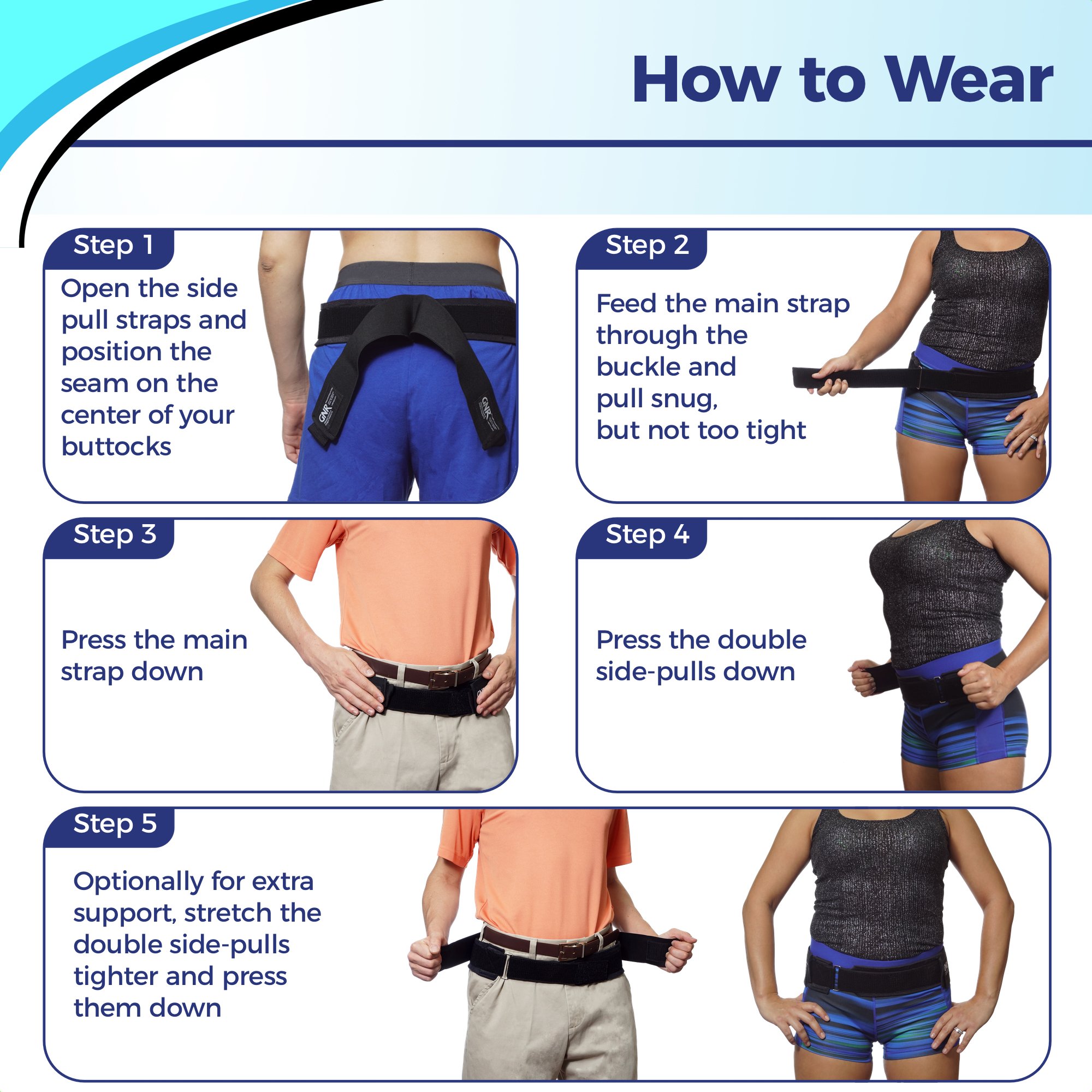BackWonder SI Joint Belt By GNR Sacroiliac Belt Supports Pelvis, Lower Back, Reduces Sciatica