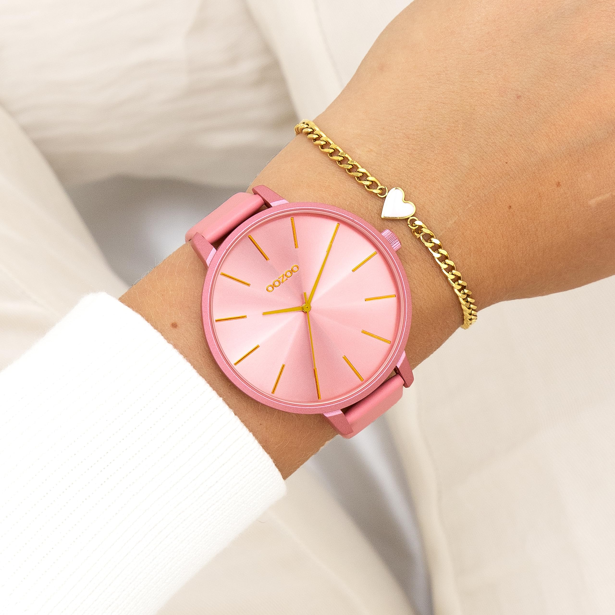 Oozoo Timepieces damski zegarek na rękę, damski z skórzanym paskiem, wysokiej jakości zegarek dla kobiet, elegancki analogowy zegarek damski okrągły