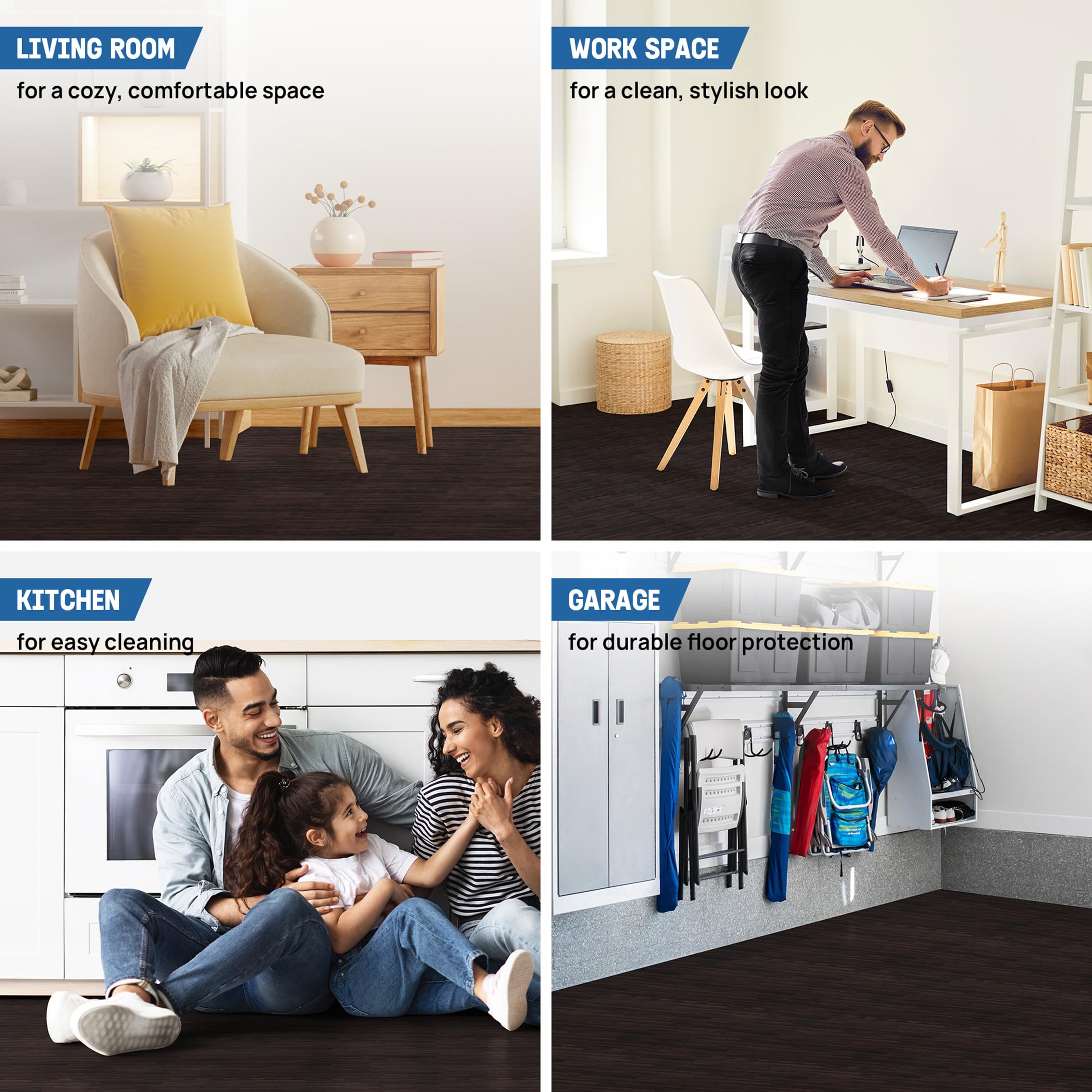 Yes4All 60x60 cm fino a 11,1 m² Set 6/12/30 Piastrelle per pavimenti in schiuma EVA, tappetino in schiuma, tappetino per palestra, tappetino ad incastro per garage, piscina all'aperto