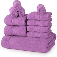 Vista 15 de Magshion Juego de 11 toallas 100% algodón de alta calidad (1 toalla de baño, 2 toallas de mano, 8 toallas faciales), ultra suaves y de secado