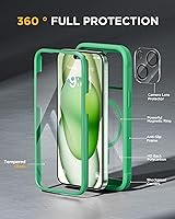 Vista 568 de Miracase Glass Series - Funda transparente para iPhone 14 Pro Max de 6.7 pulgadas, antigolpes, cuerpo completo, protector de pantalla de vidrio