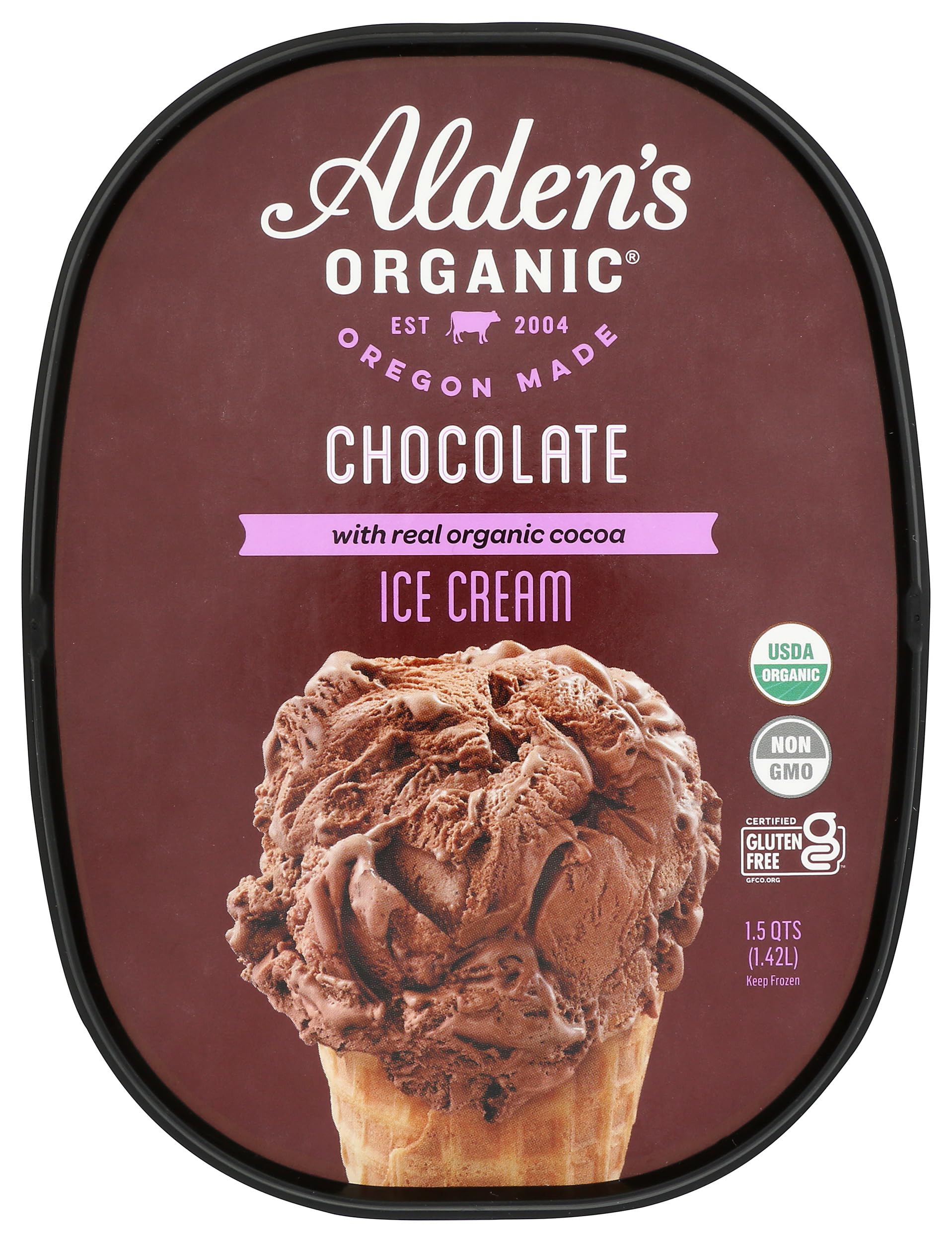 ALDENS Organic Chocolate Ice Cream, 48 OZ
