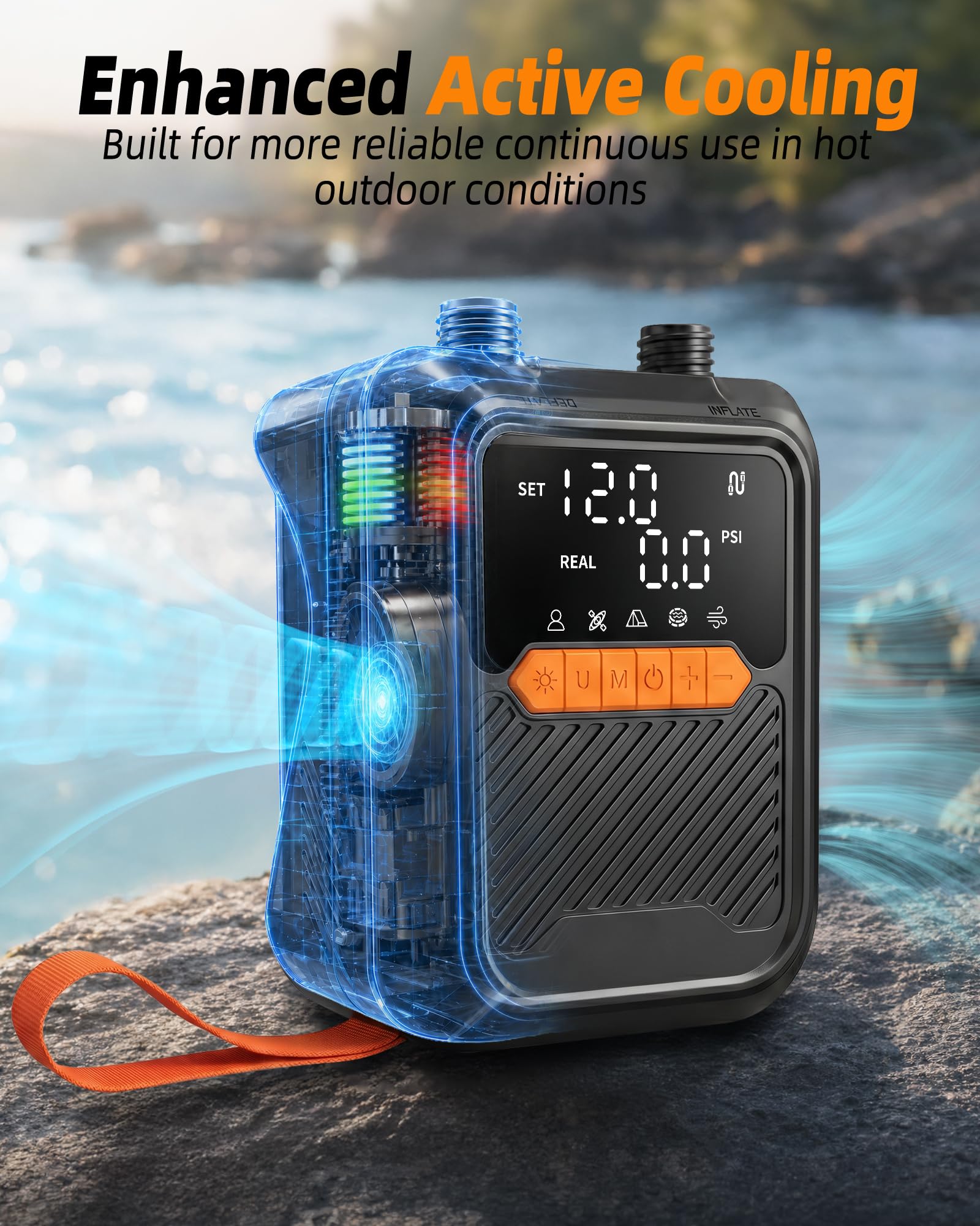 Gonfleur Paddle Électrique 20 PSI,Pompe Sup Électrique Haute Pression avec Connecteur Voiture 12V,Gonfleur Paddle Board Double Étape avec Arrêt Automatique pour Sup,Kayak,Bateau,Tente,Noir