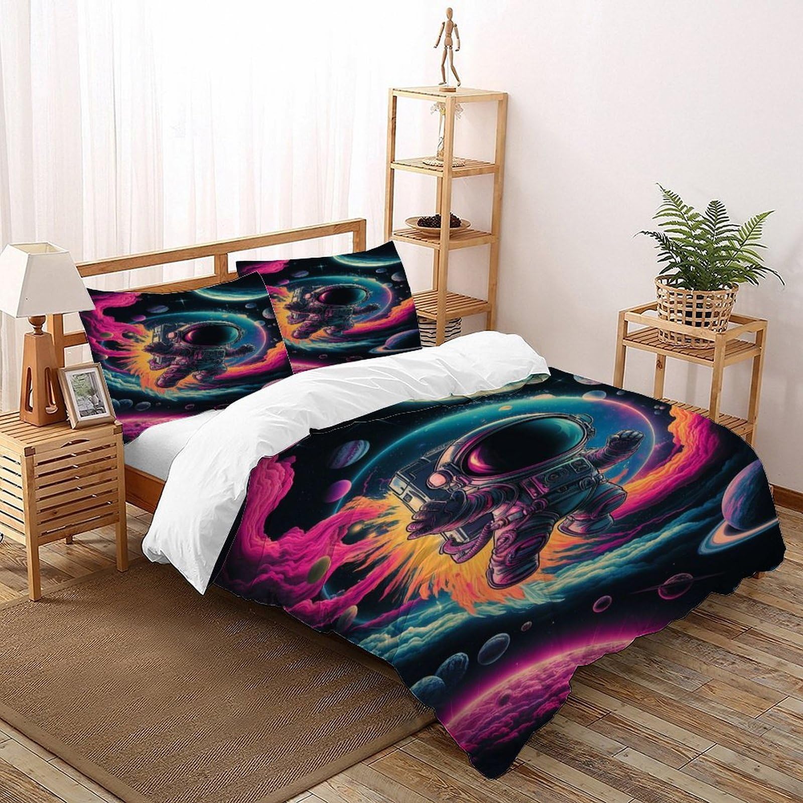 Linge de lit ciel étoilé parure haut de gamme 260x220 cm finitions grand lit