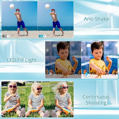 Miniatura 5 de Cámara digital 2024, cámaras digitales 1080P 44MP para fotografía, cámara digital de apuntar y disparar para niños con zoom de 16X, antivibración,