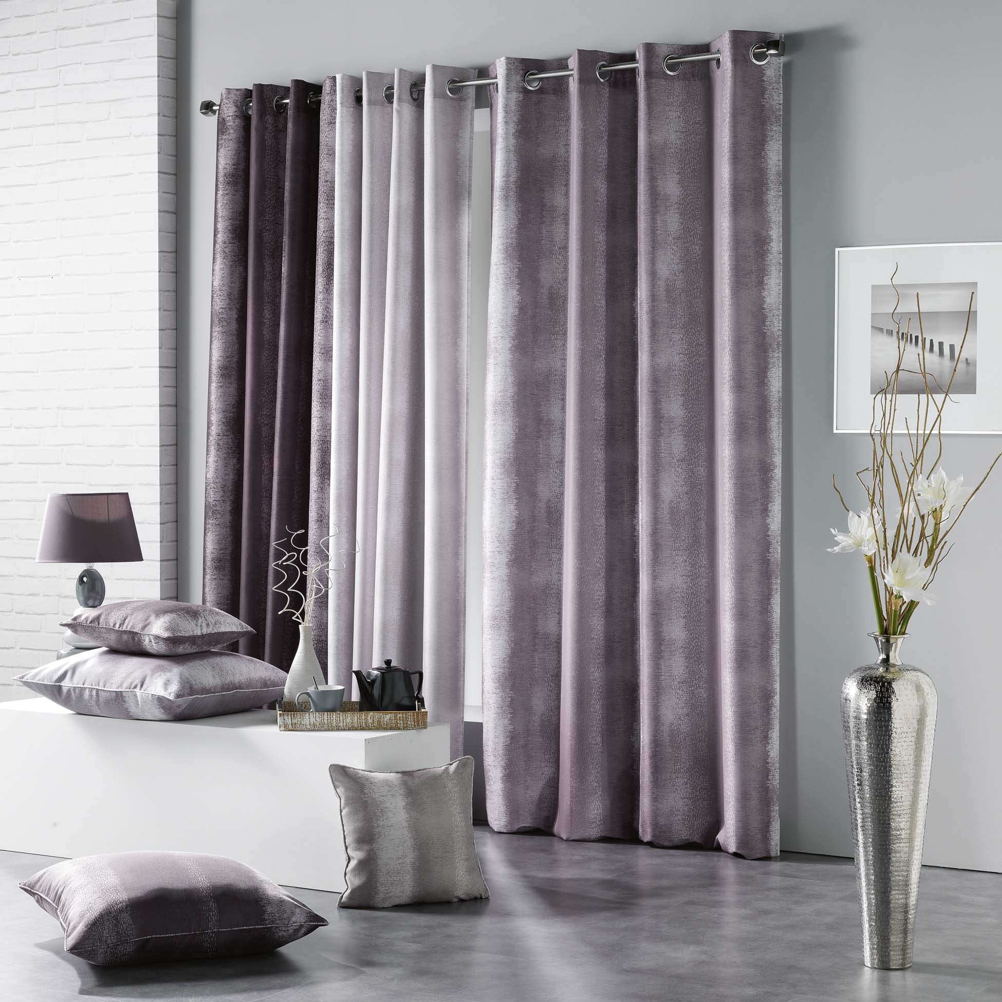 douceur d'Intérieur Linahe in poliestere con passanti, Poliestere, Gray, 260x140 cm