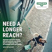 Vista 6 de Unger AK013 - Kit de limpieza de ventanas, juego de inicio 3 en 1 con escobilla de ventana, arandela de microfibra con mango de barra en T y cubo