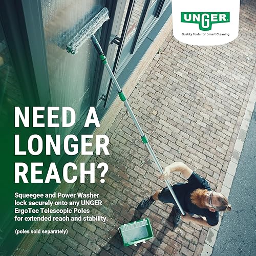 Miniatura 6 de Unger AK013 - Kit de limpieza de ventanas, juego de inicio 3 en 1 con escobilla de ventana, arandela de microfibra con mango de barra en T y cubo de