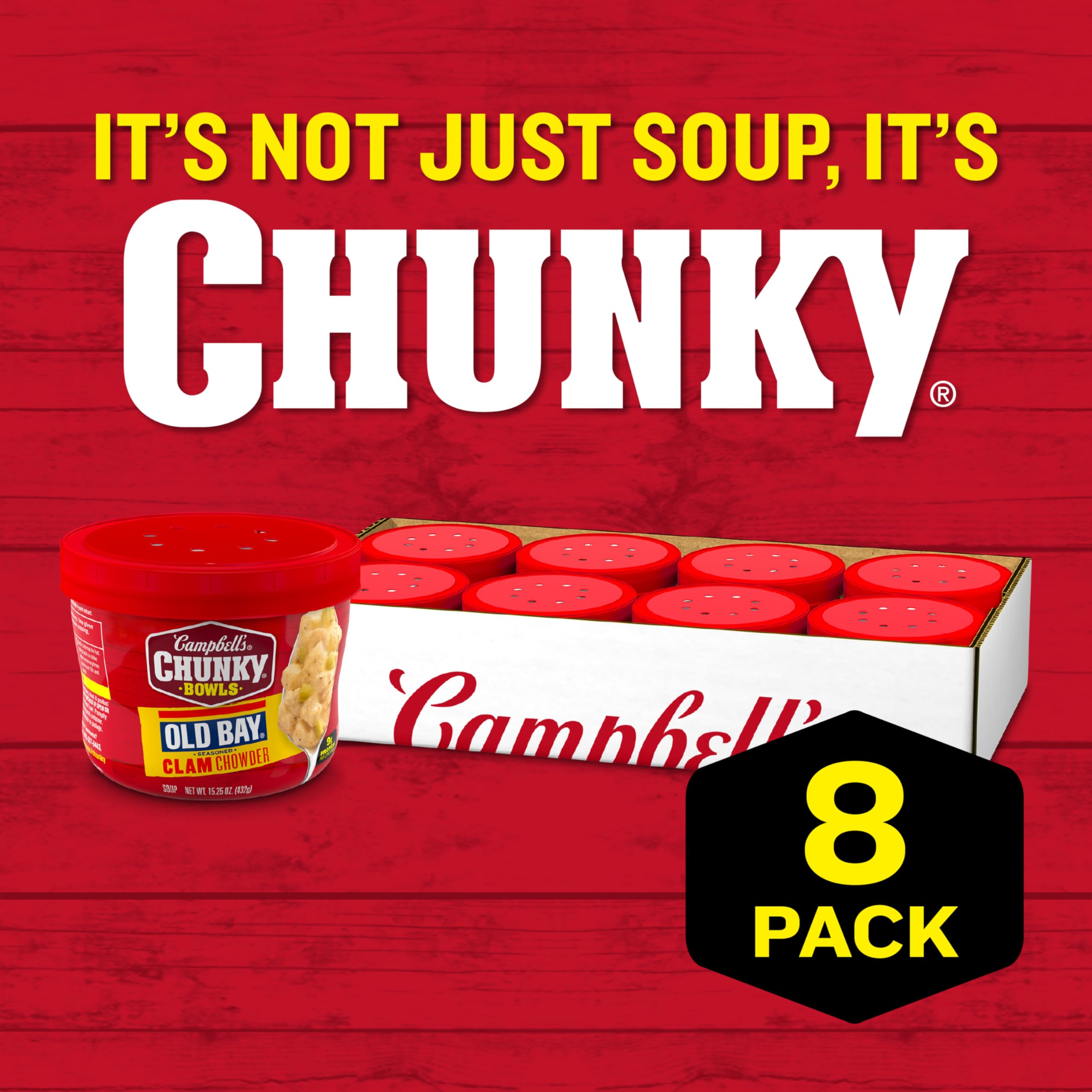 Campbells Chunky Soup, OLD BAY Seasoned Clam Chowder, 15