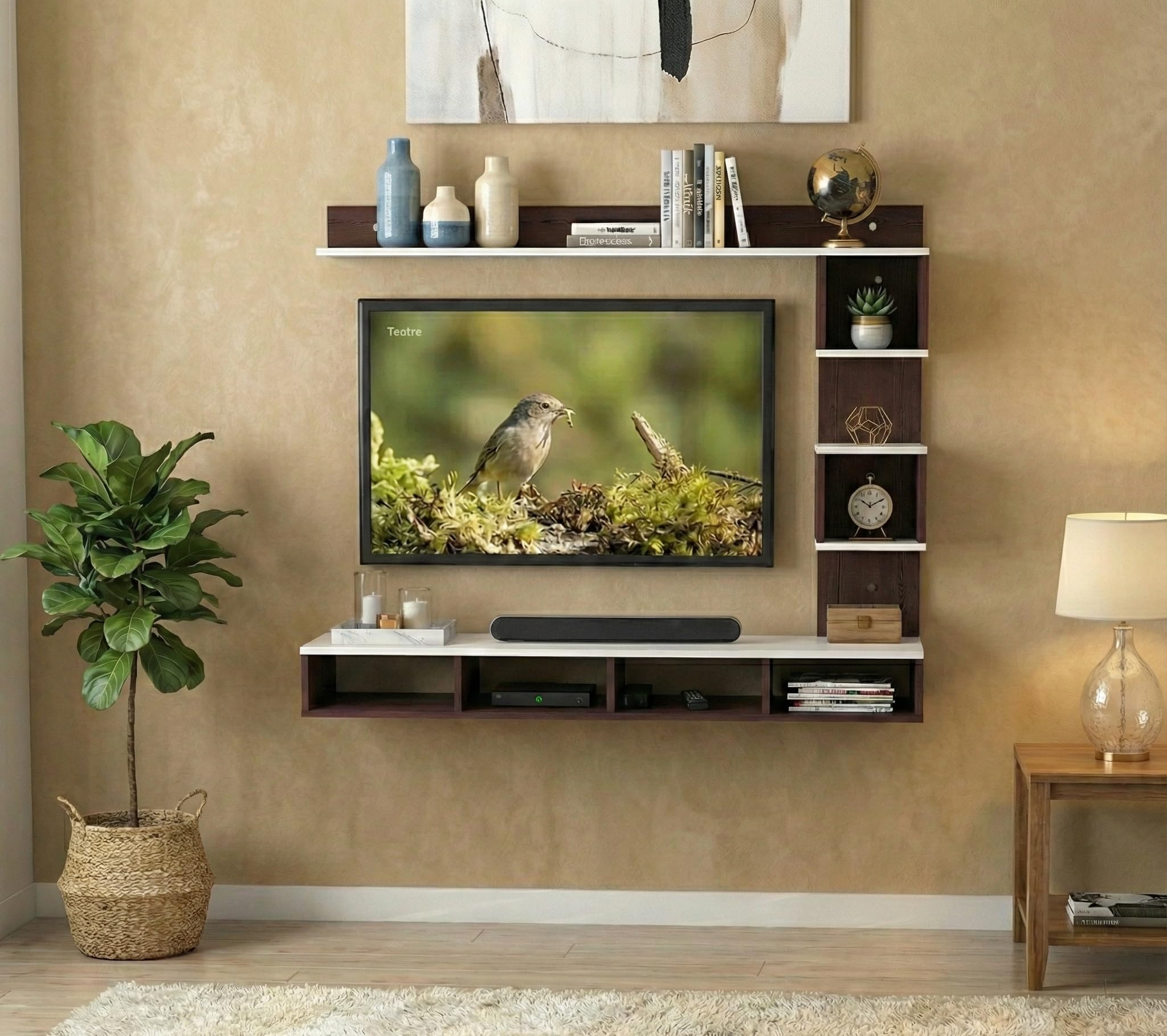 Ankit Crafts 10 Years Warranty HDHMR Board 32 to 65 Inches Wall TV Cabinet TV Entertainment Unit (32-65 Inches Without Fitting)-image-4