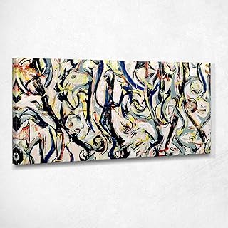 Murale 2 Jackson Pollock Quadro Stampa su Tela Jsp011 Alta qualità Certificata Fine Art Giclée, Fatto in Italia, 40x20 cm