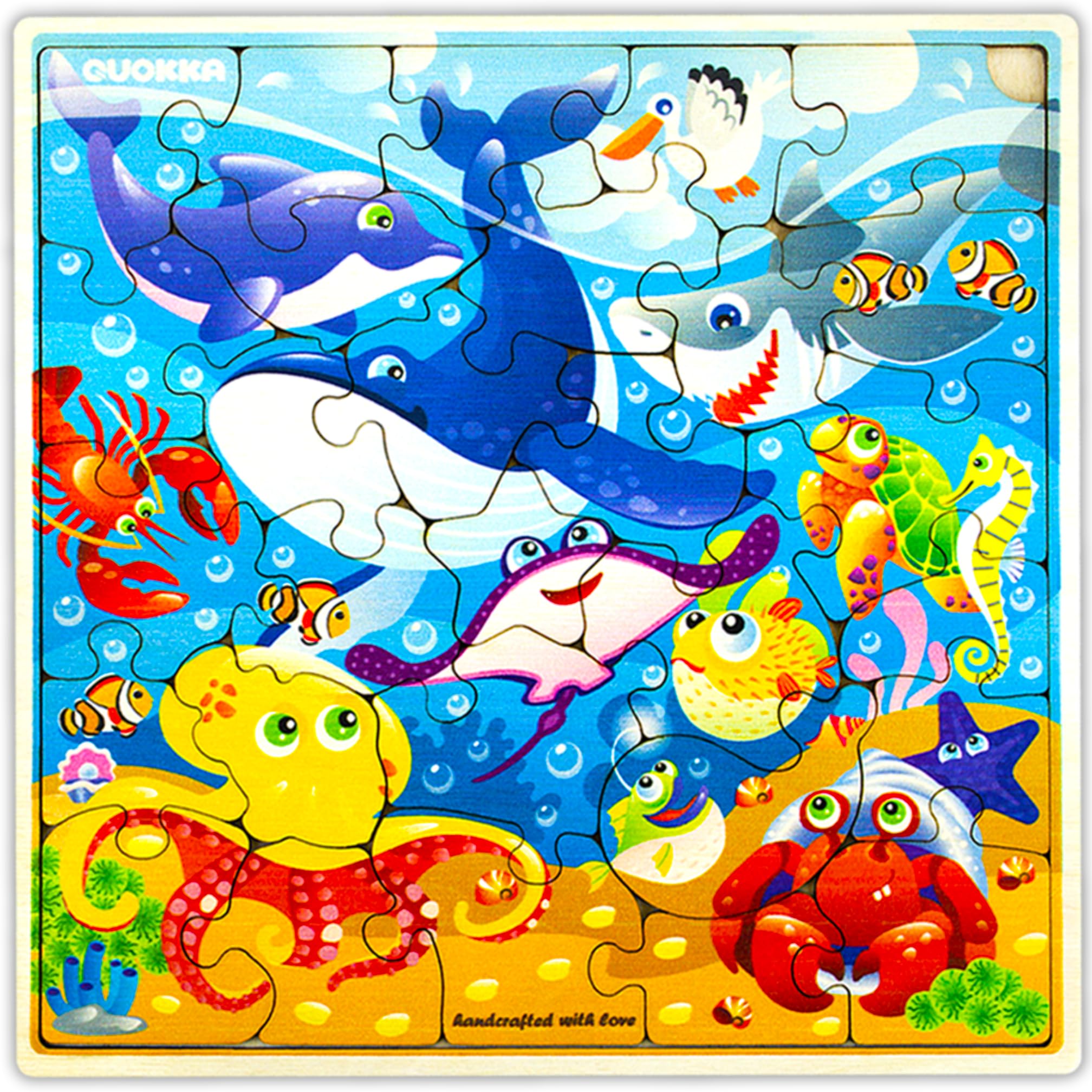 Amazon.com: QUOKKA Wooden Ocean Puzzles for Kids Ages 3-5 – 28 Pieces ...