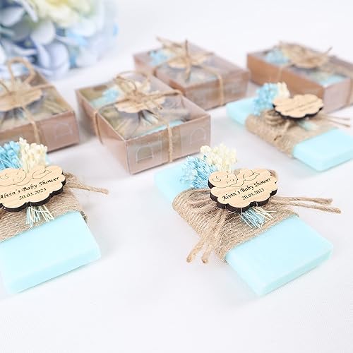 Miniatura 7 de HTF Paquete de 10 Decoraciones para Baby Shower, Regalos de Baby Shower, Mini Jabón Vegano Perfumado Hecho a Mano Personalizado, Recuerdos de Fiesta
