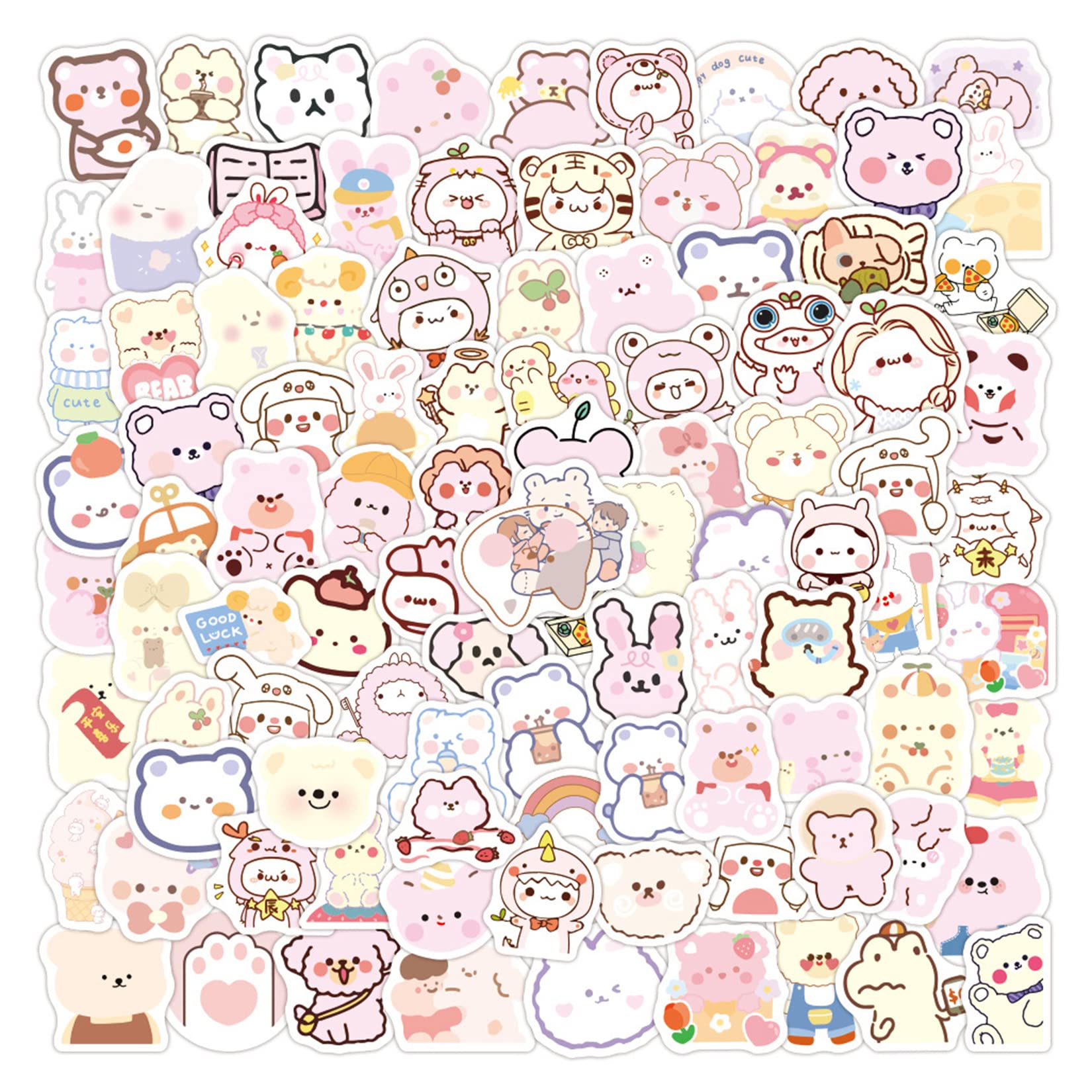 100 Pegatinas Kawaii Impermeables – Vinilo De PVC, Diseños Adorables, Sin Dejar Residuos, Ideales Para Laptop, Moto Y Skate