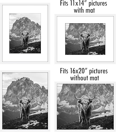 Vista 34 de Americanflat Portarretratos de 5 x 6 pulgadas con plexiglás pulido, juego de 5 portarretratos de 2 x 3 pulgadas con paspartú o para fotos de 5 x 6