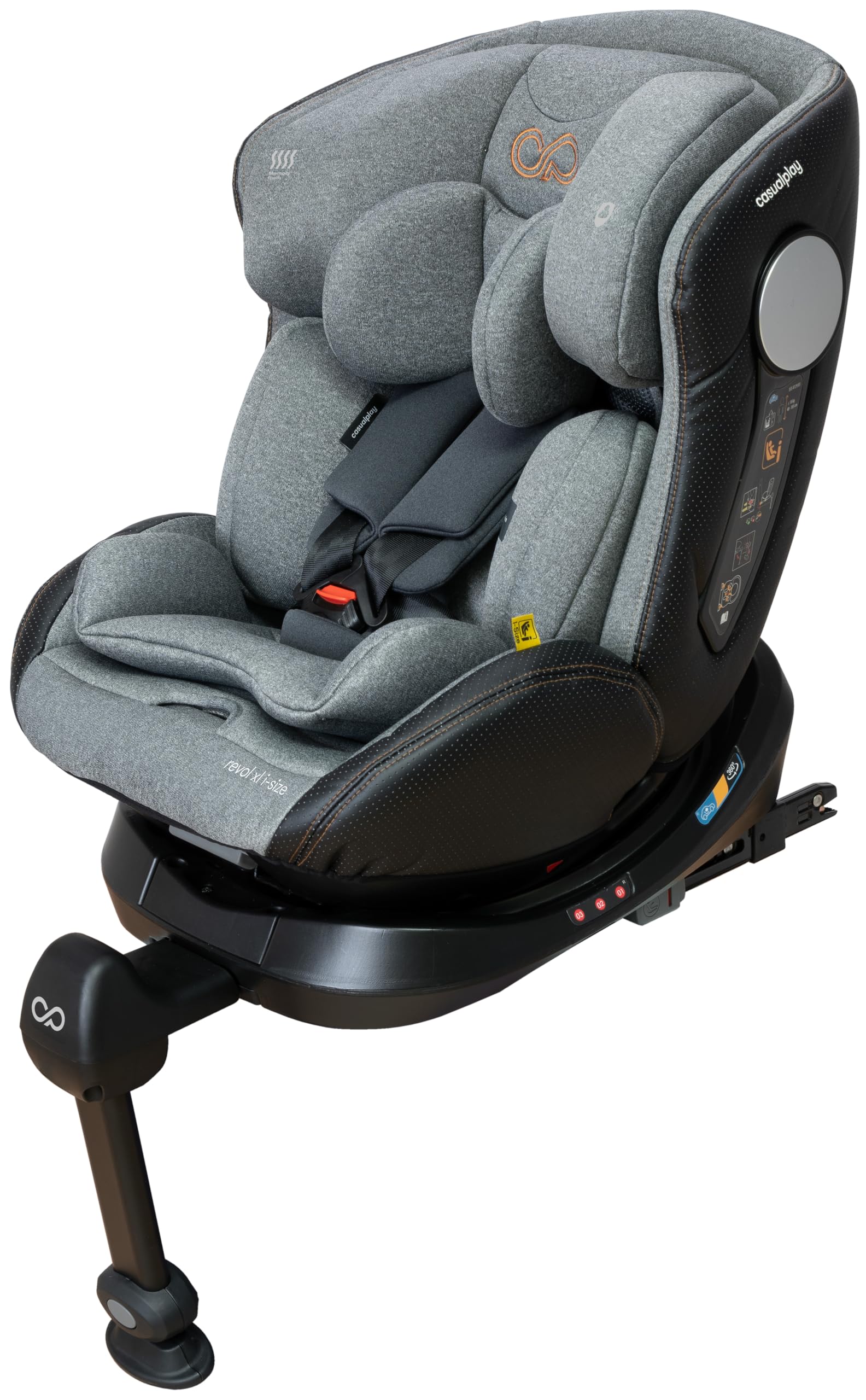 Siège auto Casualplay Revol XL I-SIZE 360° pivotant 0+/1/2/3 - LIGTH GREY