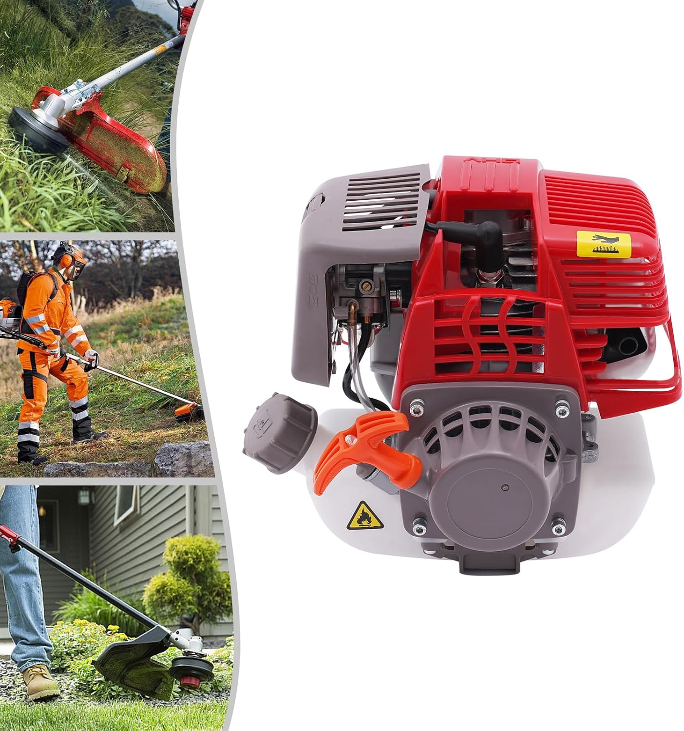 31cc 4 Stroke Gas Engine, Single-Cylinder Air-Cooled Gasoline Engine, Small Portable Petrol Engine for Providing Power to Agricultural Lawn Mowers and Water Pumps