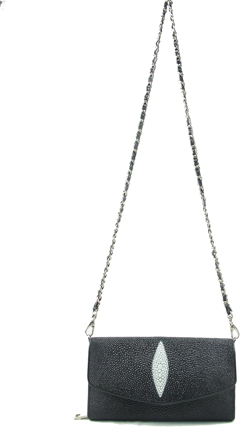 Genuine Stingray Skin Leather Shoulder Cross Body Bag Purse