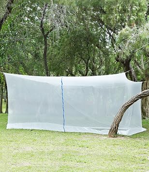 DEWEL Extra Large Mosquito Net 400 cm 6 tatami mosquito/insect/centipede repellent hanging type with zipper camping mosquito net high density highly breathable washable mosquito net for bed outdoor