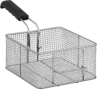 Royal Catering - RCEF-16 - Frittierkorb Fritteusenkorb (16 L Volumen, Edelstahl, 25 x 23 x 12 cm) silber