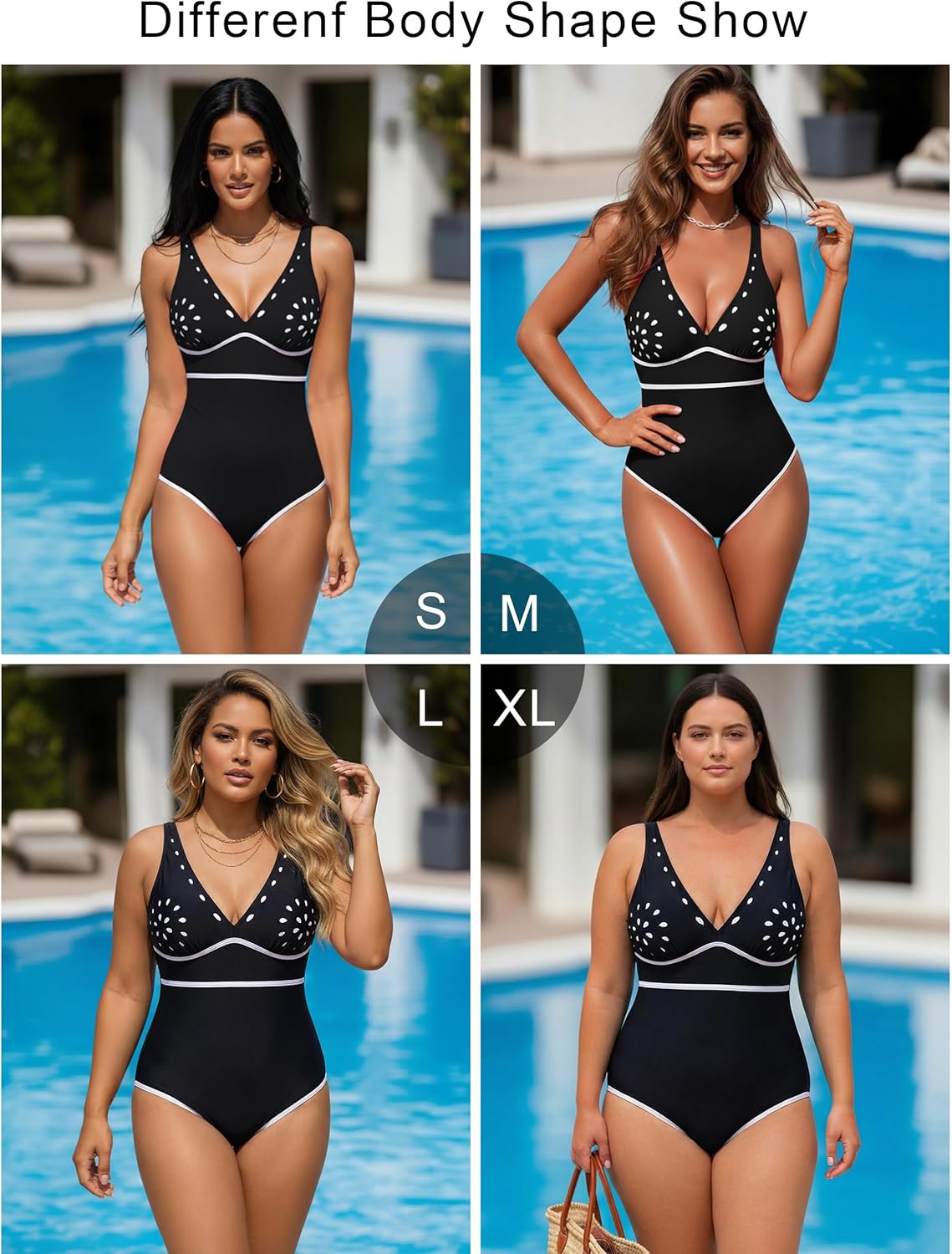 BMJL Womens Tummy Control Swimsuits One Piece Modest Bathing Suits Color Block Cut Out Swimwear - Image 5