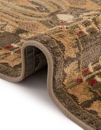 Miniatura 9 de Unique Loom Edinburgh Collection - Alfombra de área (2 pies 7 pulgadas x 10 pies, marrón y azul claro)