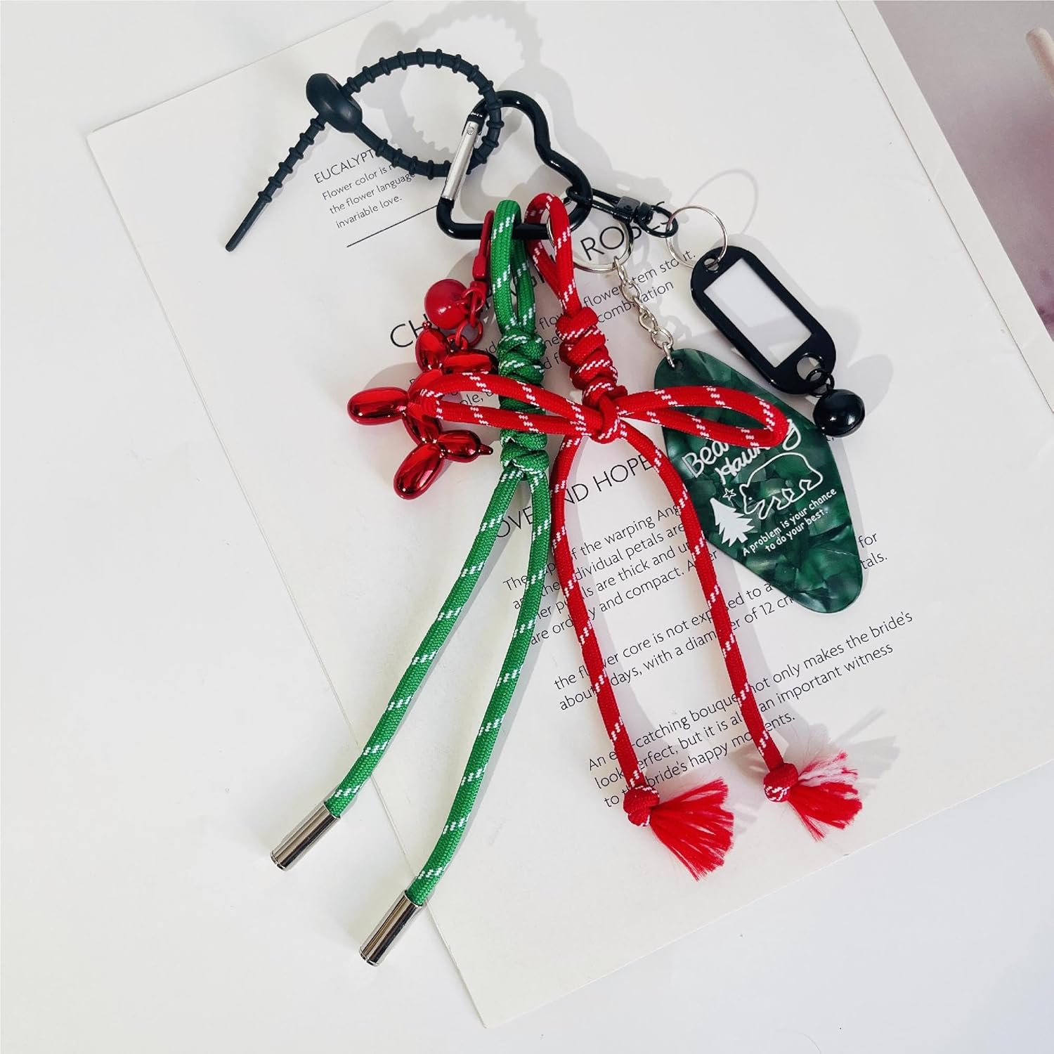 QTMY Cute Braided Keychain Bag Charms for Handbag Purse Backpack Accessories Bogg Bag,453 - Image 2